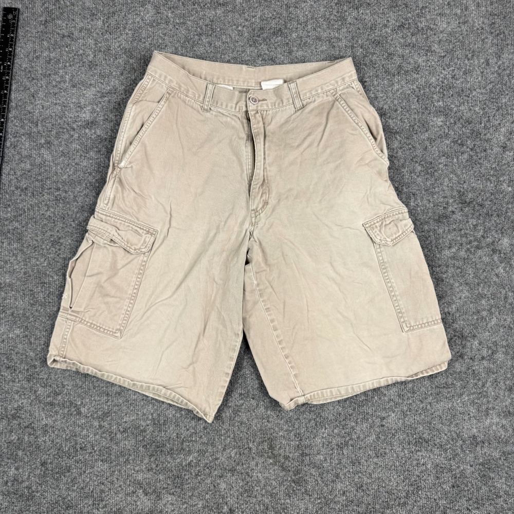 Dickies Cargo Shorts Mens Size 26 Beige Tan Relaxed Fit Cotton Utility Workwear